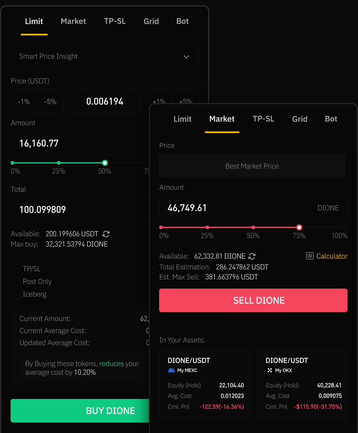 Trading terminal toolkit interface